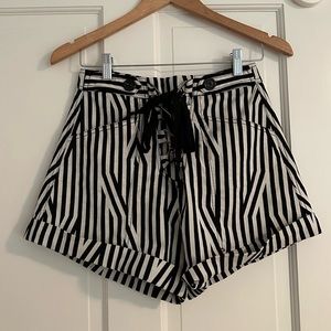 Self-Portrait black & white striped shorts (fits size small)